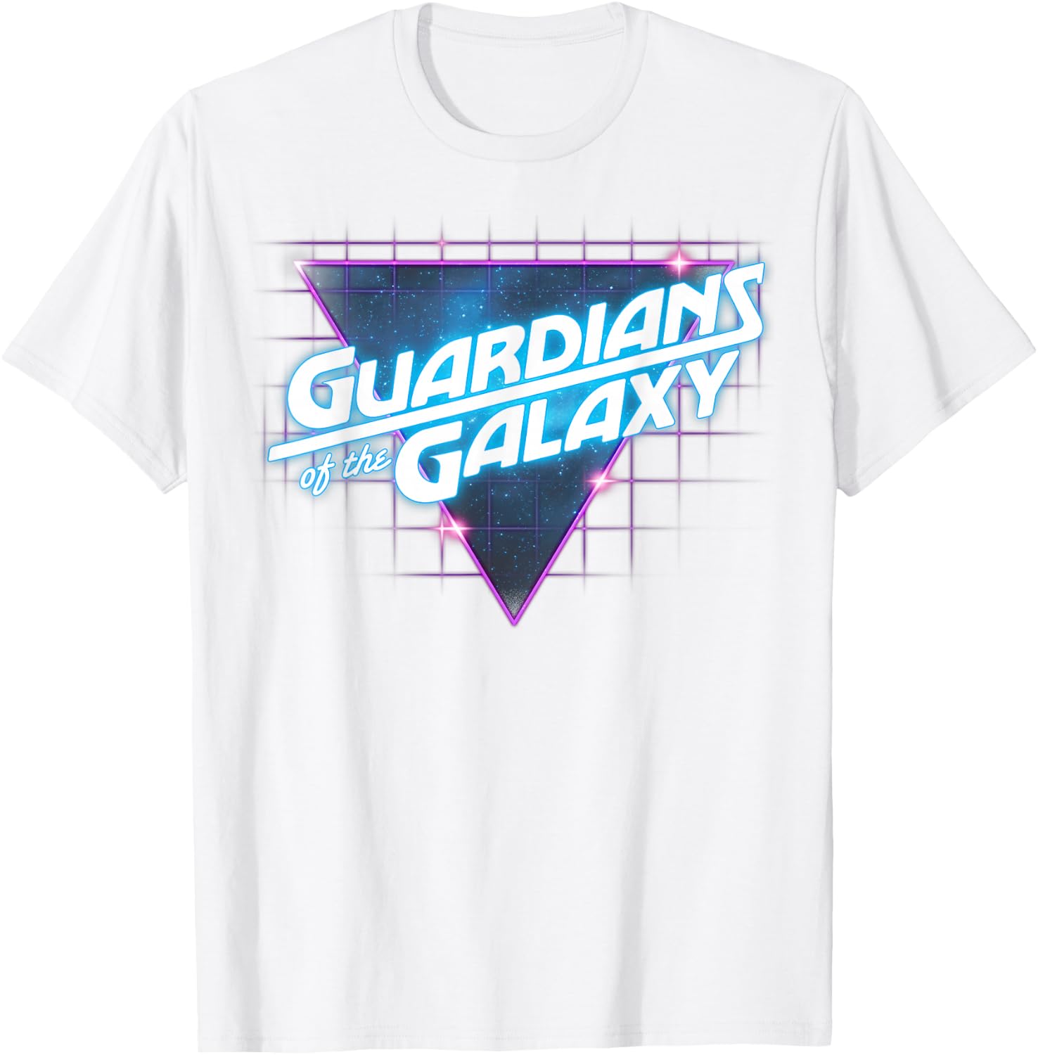 Marvel Guardians of The Galaxy Vintage Grid Neon Logo T-Shirt - T-Shirt | White