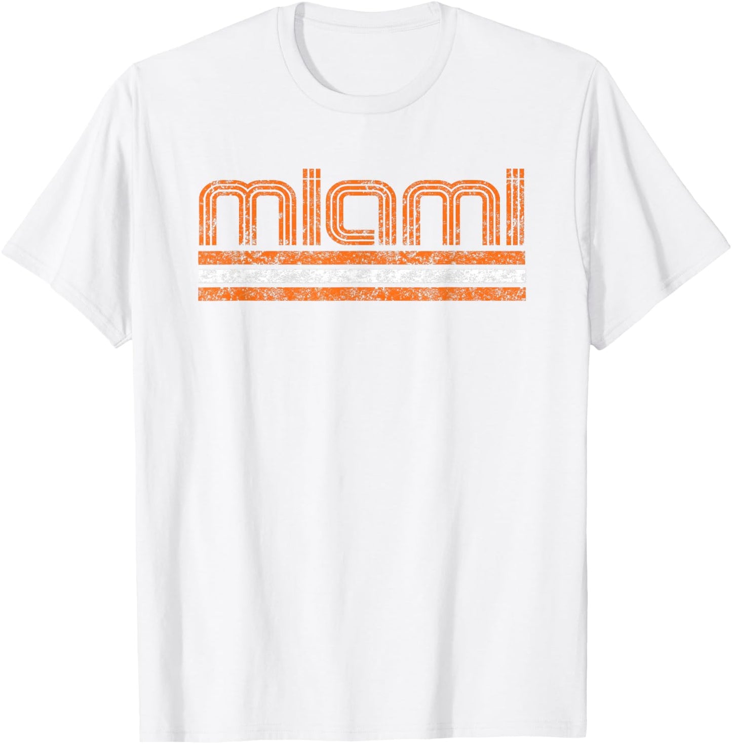 Miami Florida Retro Vintage Weathered T-Shirt - T-Shirt | White