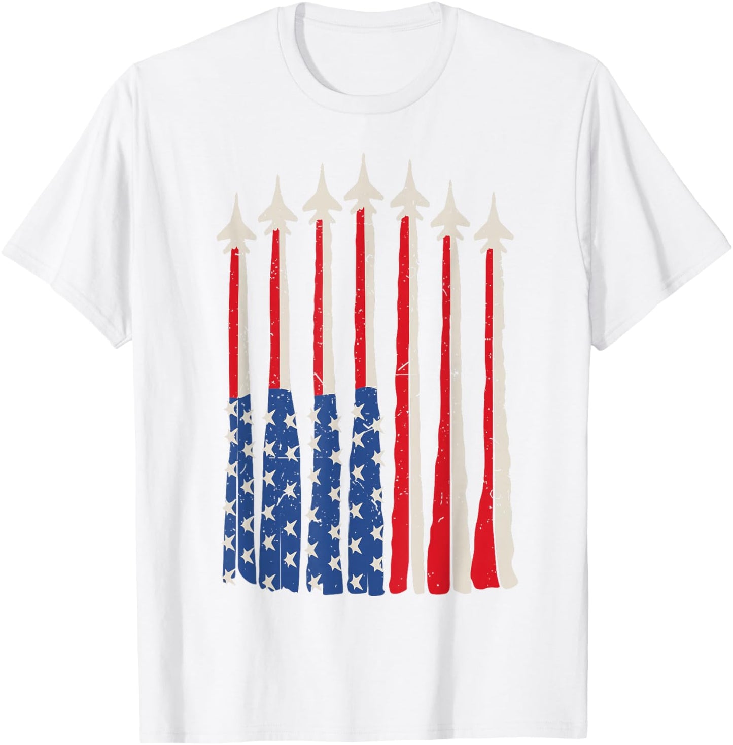 American Flag Fighter Jet Patriotic Toddler Boy 4th July USA T-Shirt - T-Shirt | White