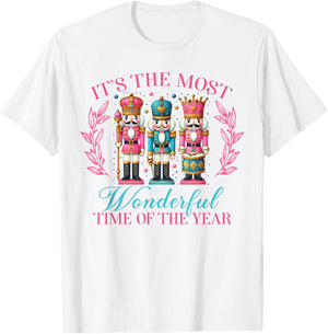 The Most Wonderful Time Of The Year Pink Nutcracker Squad T-Shirt - T-Shirt | White
