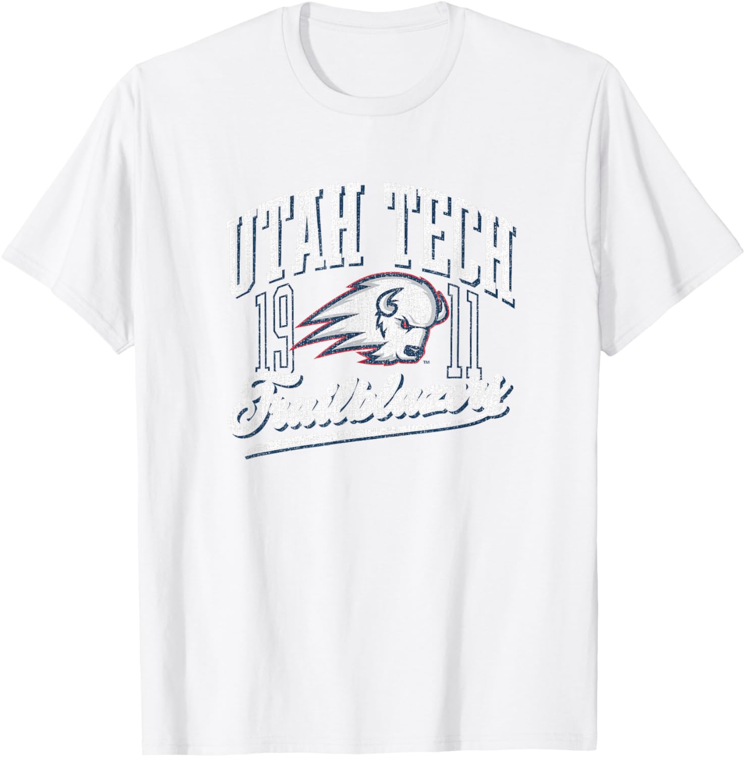 Utah Tech University Trailblazers Vintage Script Emblem T-Shirt - T-Shirt | White