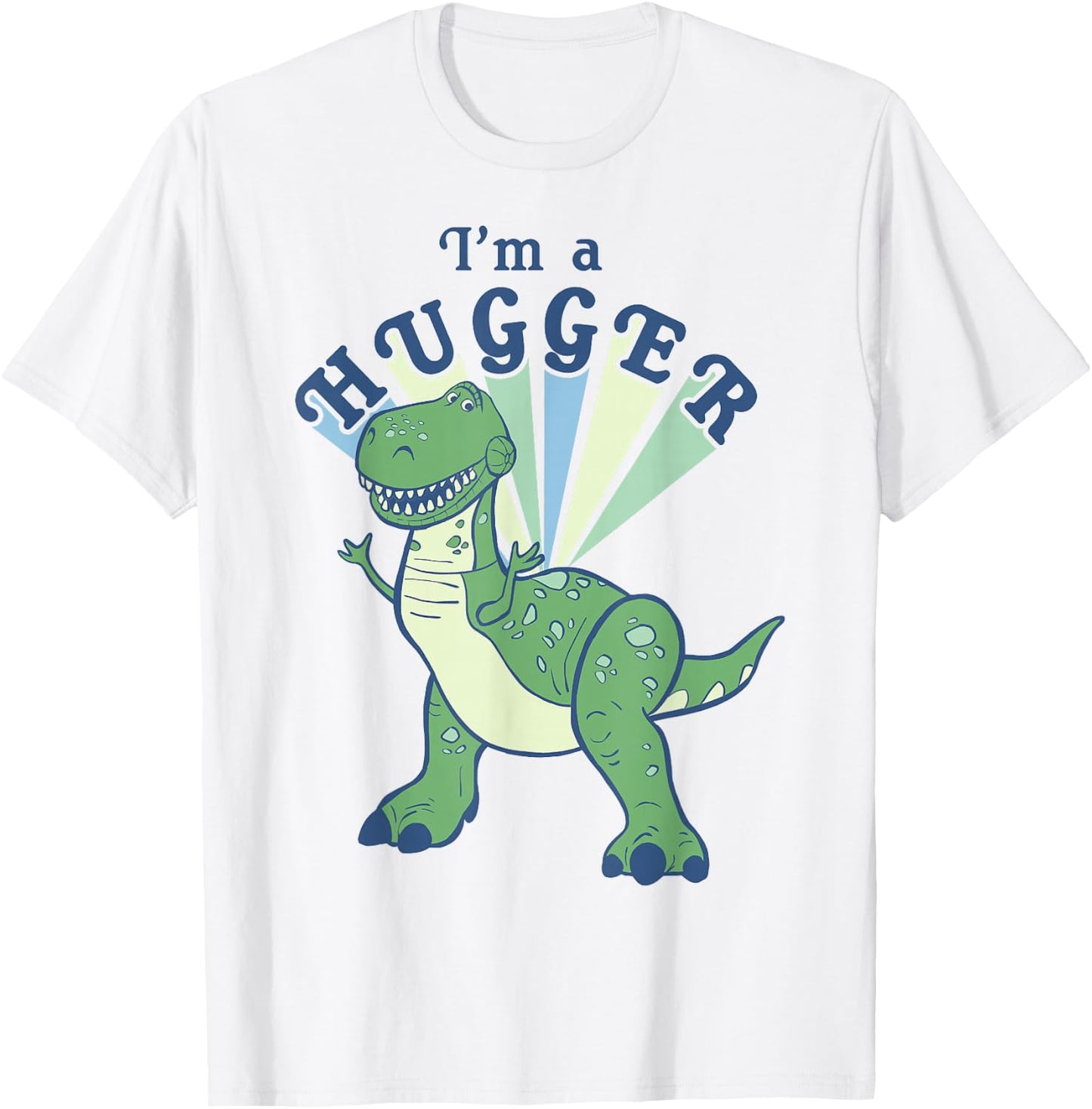 Disney Pixar Toy Story 4 Rex I'm A Hugger Colorful Portrait T-Shirt - T-Shirt | White