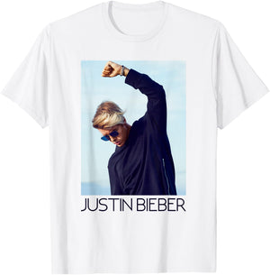 Justin Bieber Official Blue Shades Fist T-Shirt - T-Shirt | White