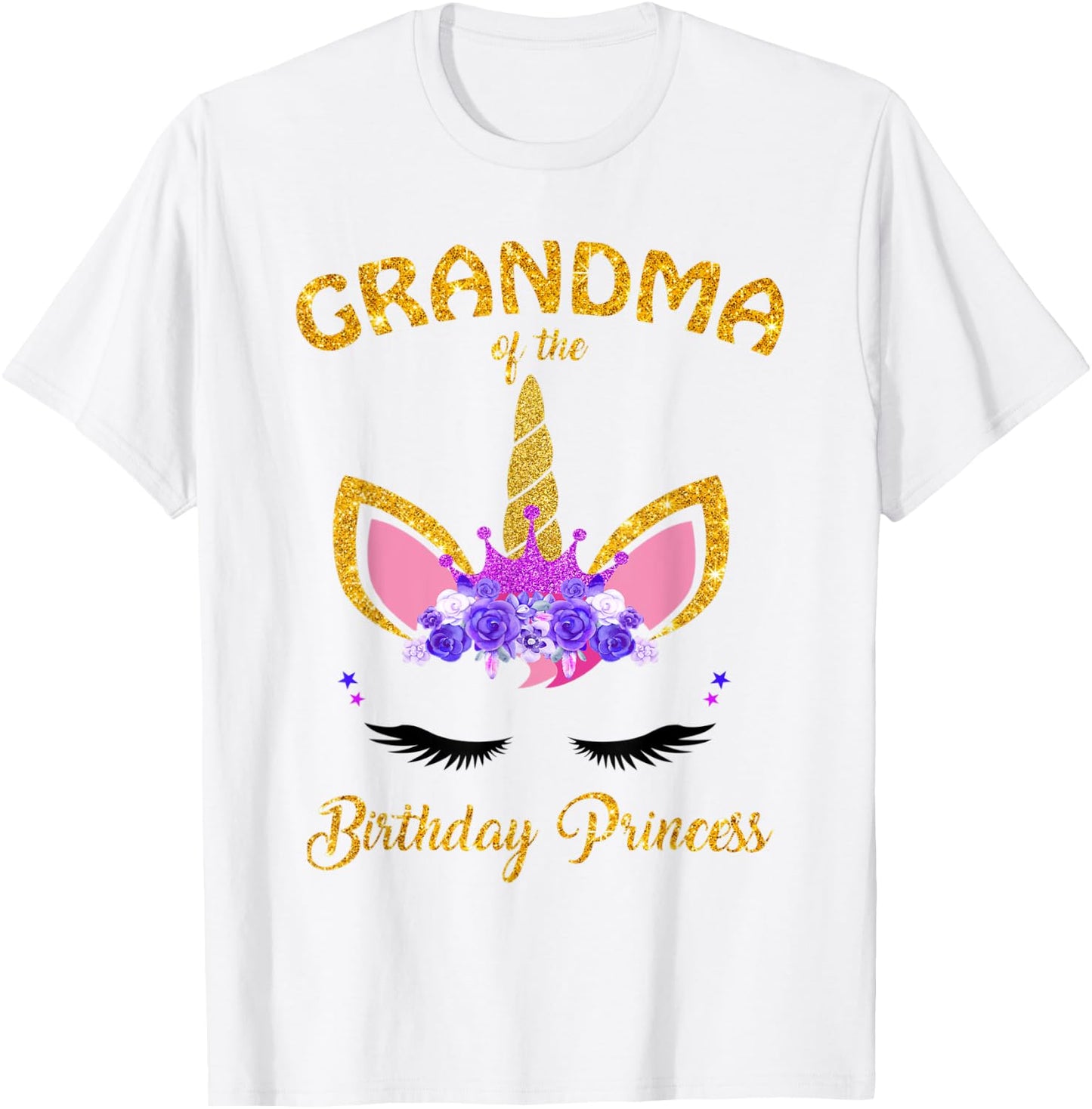 Grandma of the Birthday Princess Unicorn Girl T Shirt Outfit T-Shirt - T-Shirt | White