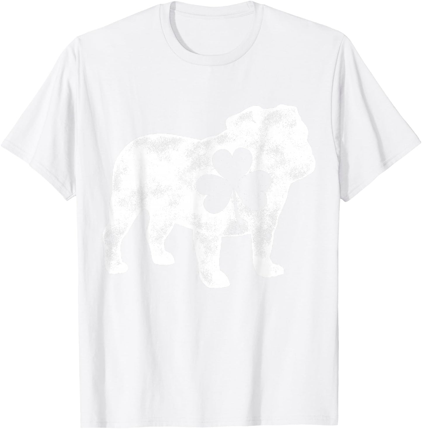 English Bulldog St Patricks Day Boys Men Dog Shamrock Green T-Shirt - T-Shirt | White