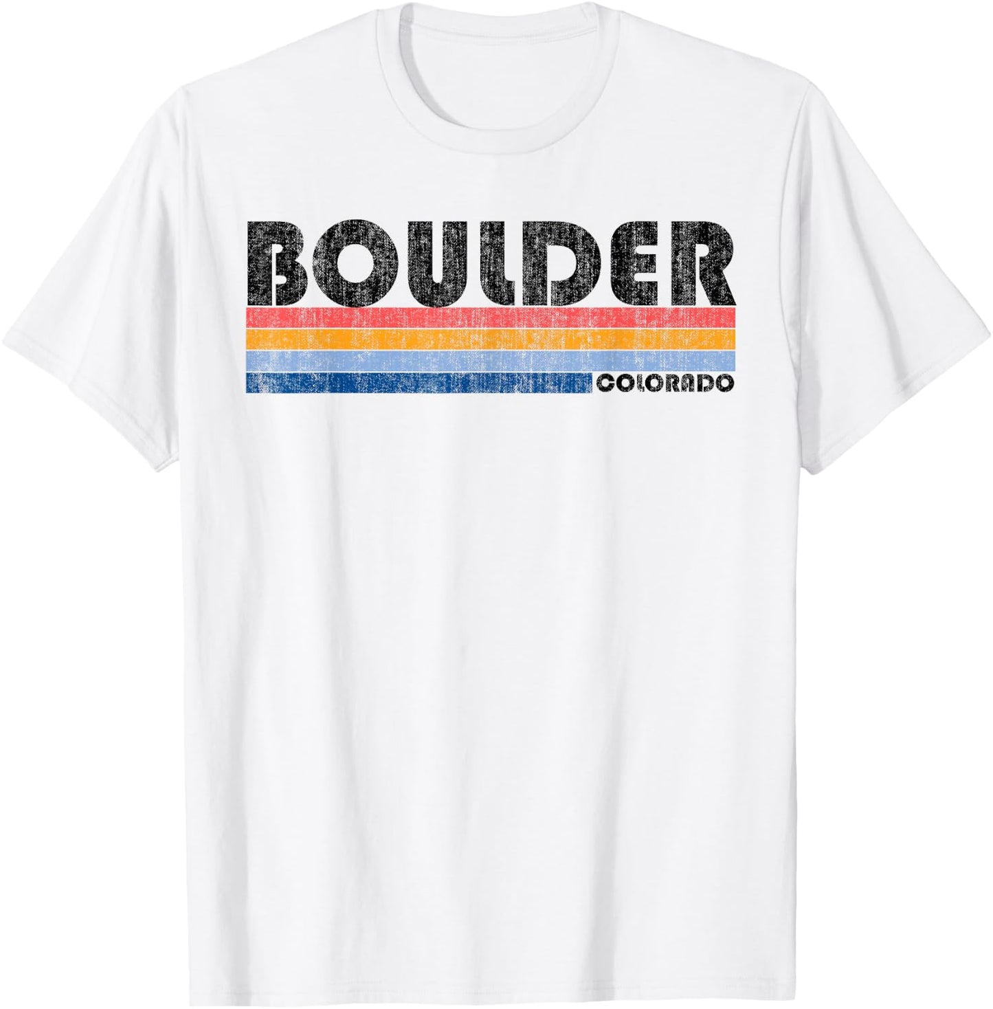 Vintage 1980s Style Boulder, CO T-Shirt - T-Shirt | White