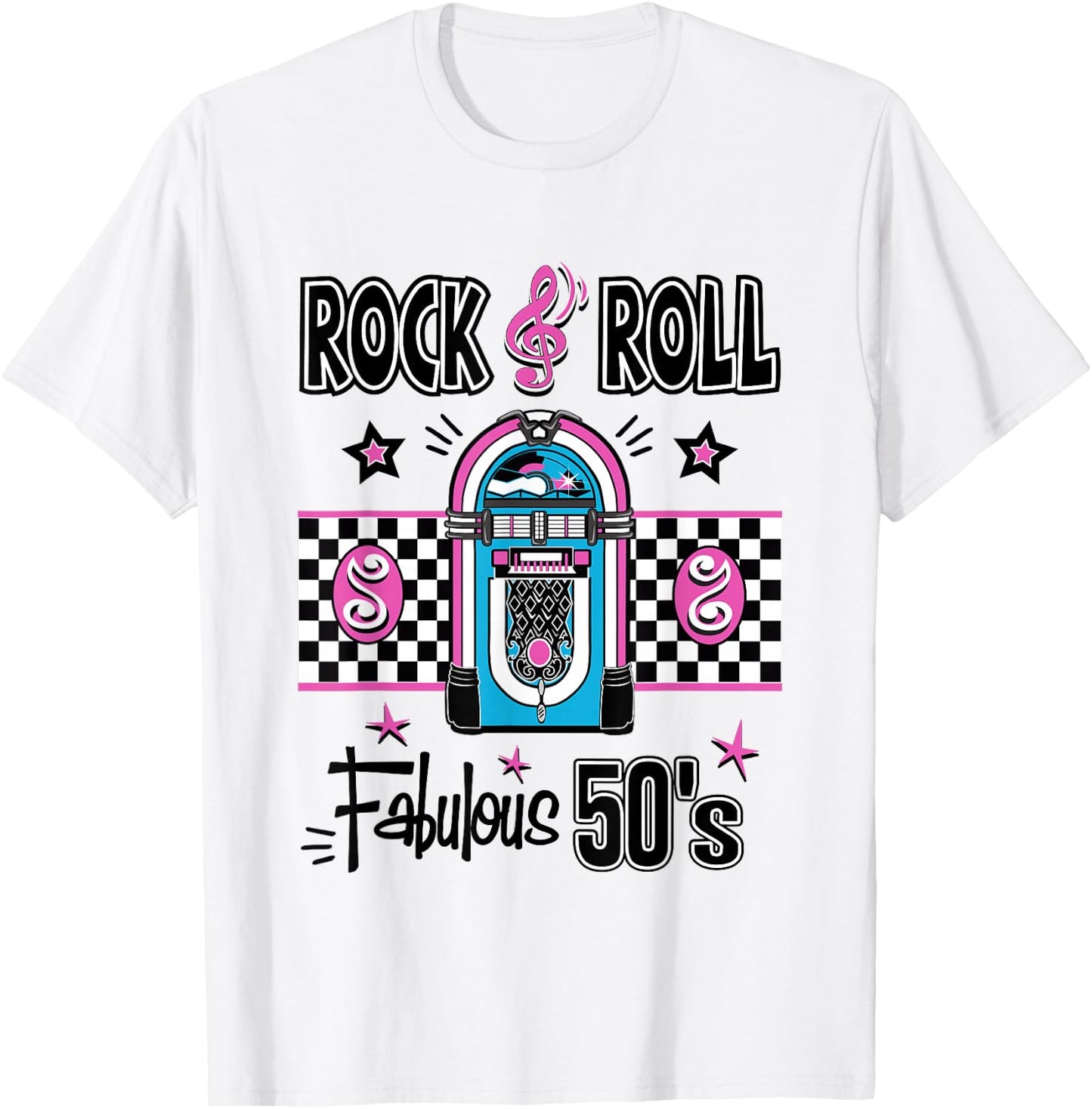 Rock N Roll 50s Sock Hop Dance Women Girls Men Rockabilly T-Shirt - T-Shirt | White