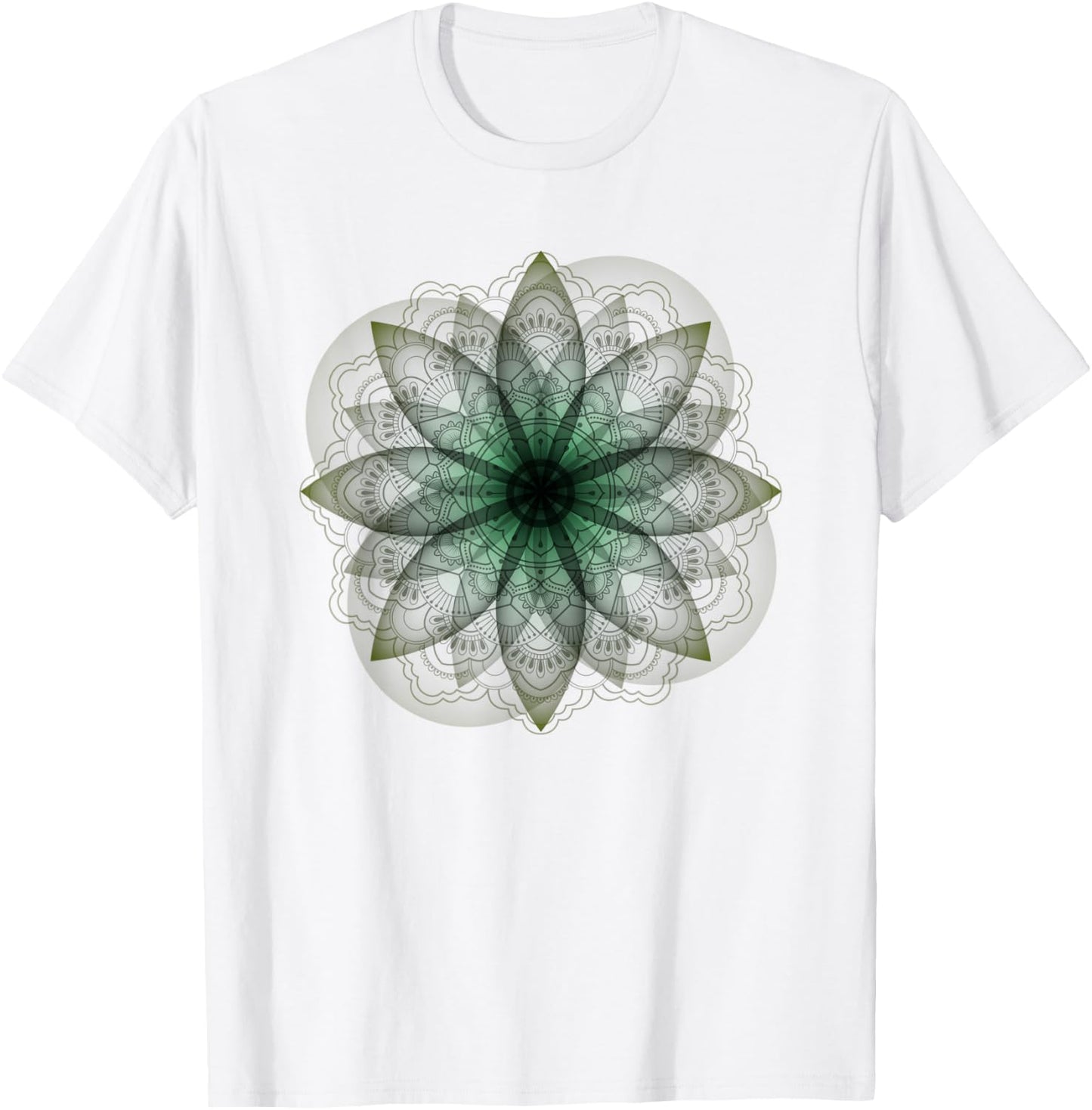 Lotus Mandala | Spiritual New Age Buddhist Yoga T Shirt T-Shirt - T-Shirt | White