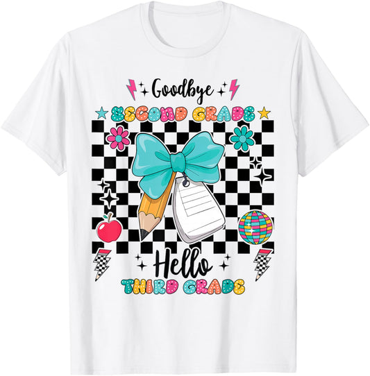 Goodbye Second Grade Hello Third Grade Back To School T-Shirt - T-Shirt | White
