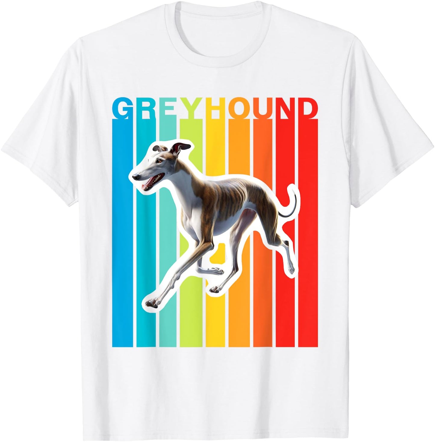 Colorful Greyhound T-Shirt - T-Shirt | White