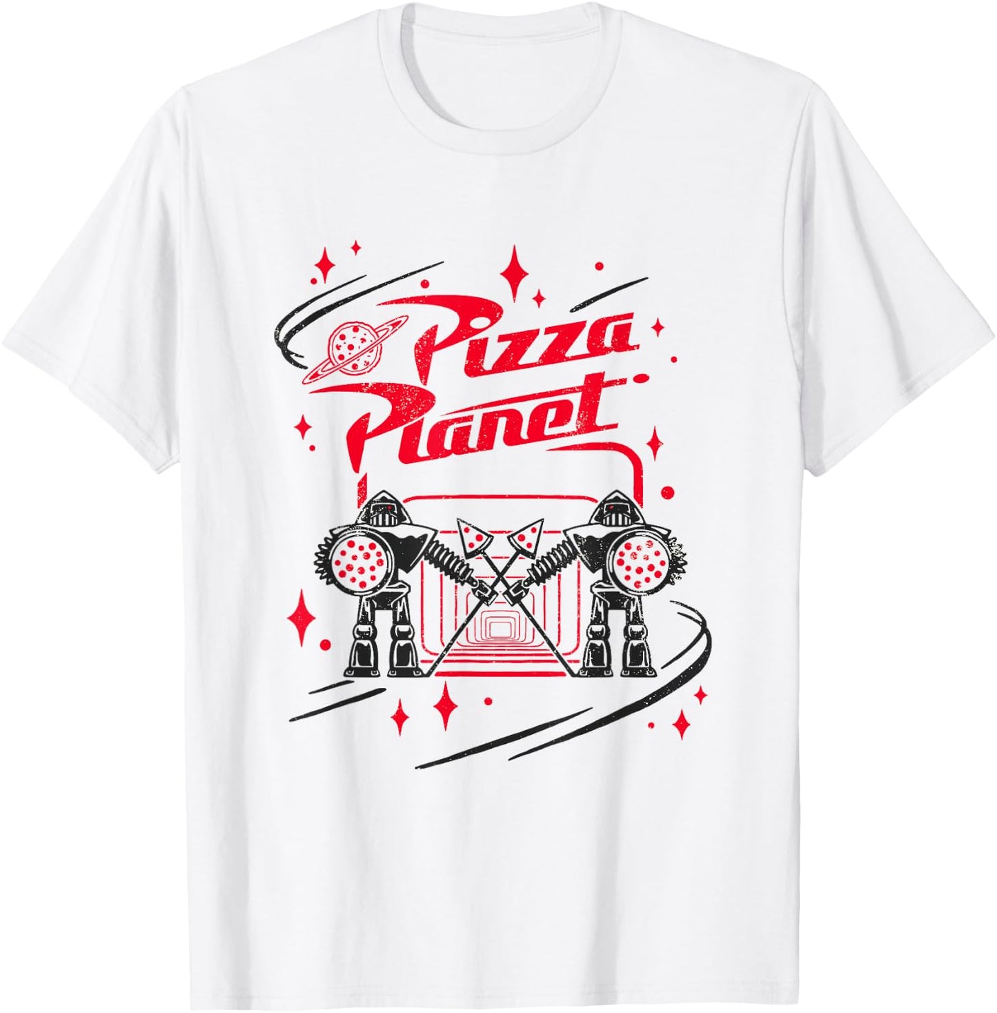 Disney Pixar Toy Story Pizza Planet Cool Guards Retro Logo T-Shirt - T-Shirt | White