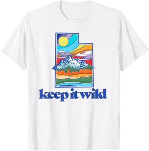 Keep It Wild Utah Vintage Nature Outdoor Graphic T-Shirt - T-Shirt | White