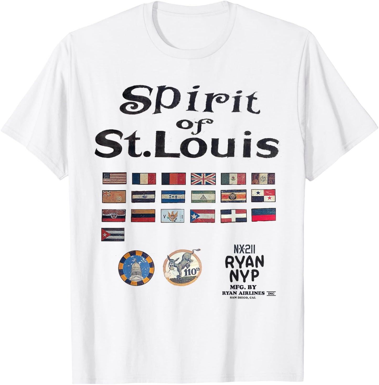 Spirit of St. Louis | Historical Aviation Series T-Shirt - T-Shirt | White