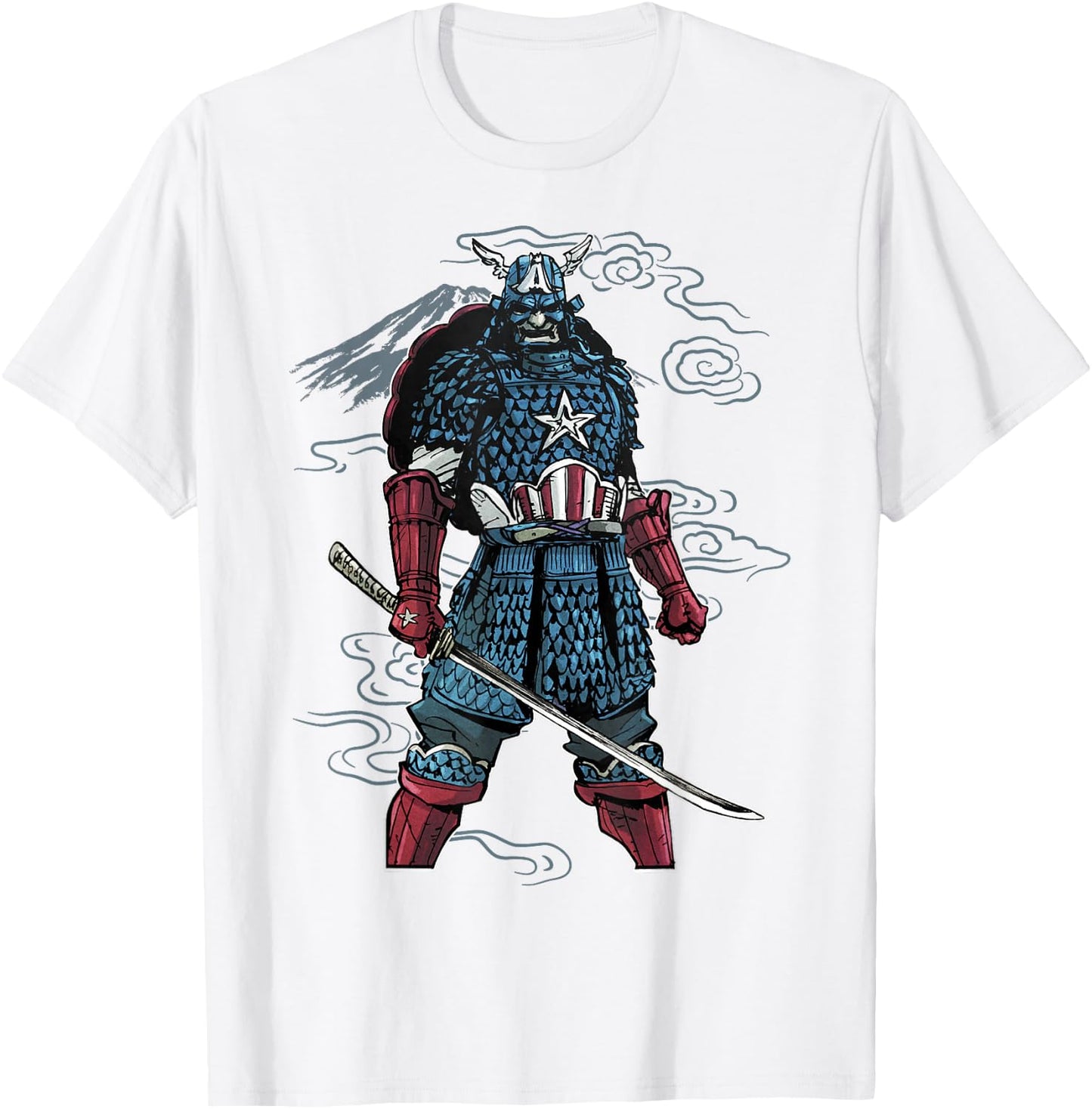 Marvel Captain America Mountain Samurai Graphic T-Shirt - T-Shirt | White