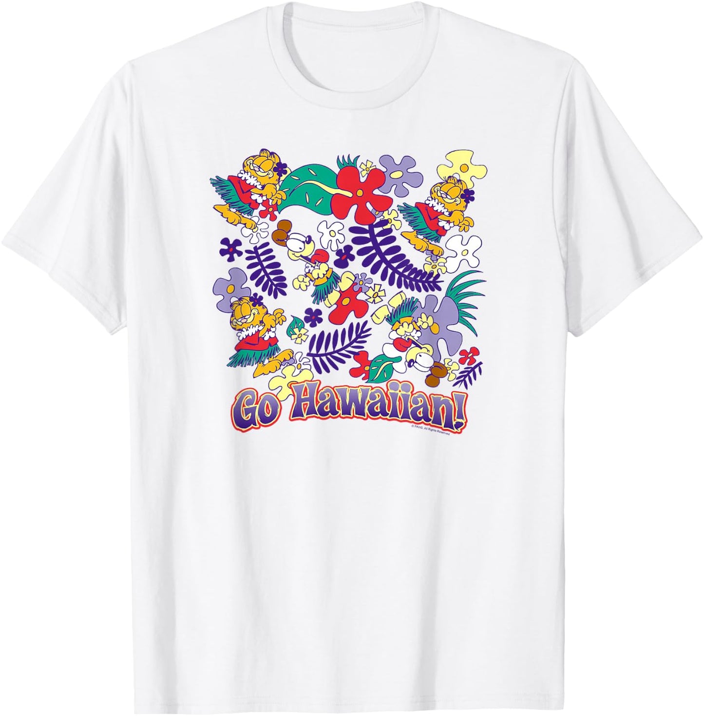 Garfield Go Hawaiian T-Shirt - T-Shirt | White