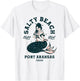 Salty Beach Port Aransas Texas Mermaid Shirt Dive Bar Oyster T-Shirt - T-Shirt | White