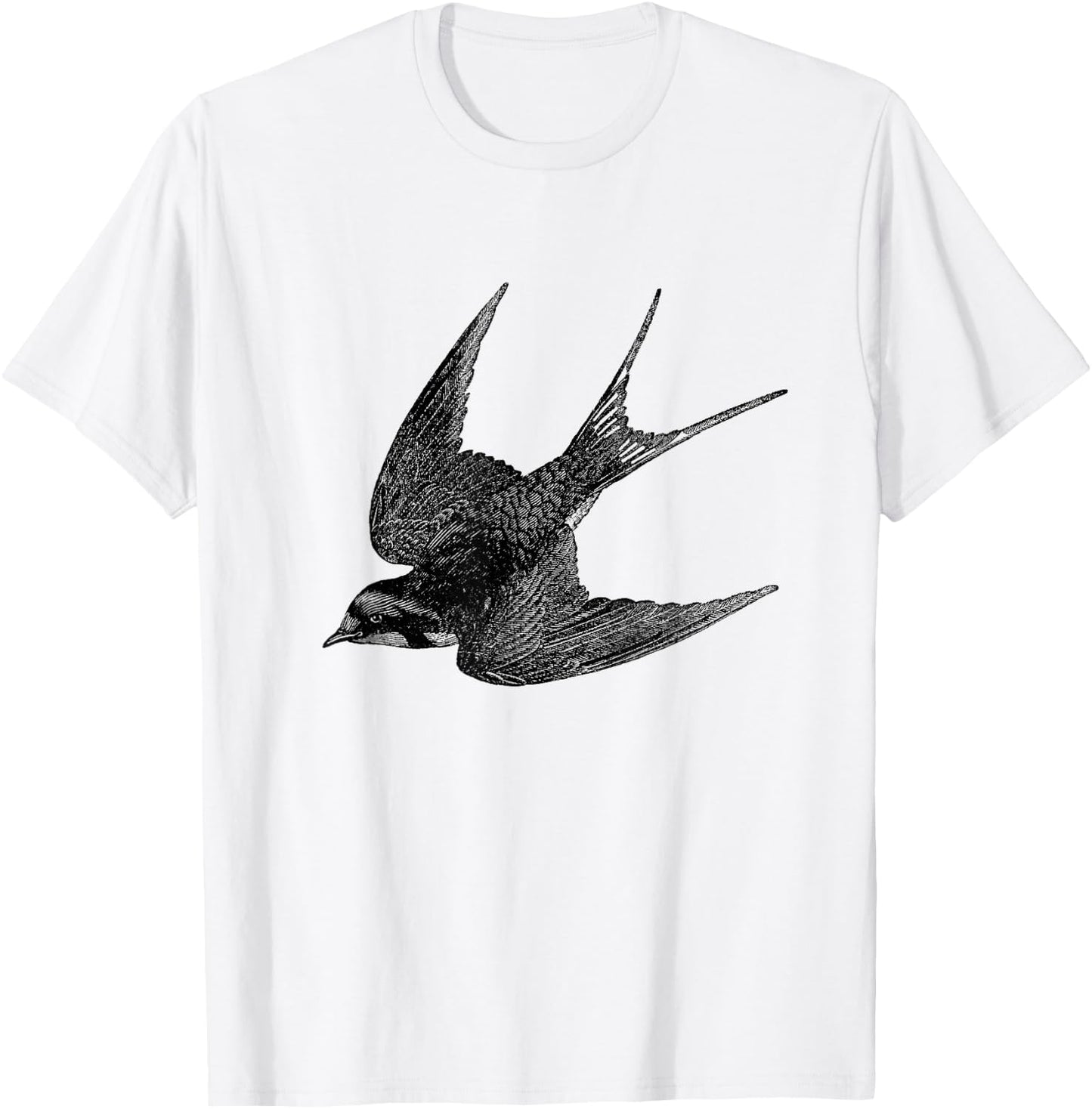 Barn Swallow Bird Print T-Shirt - T-Shirt | White