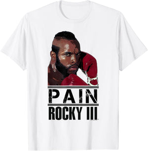 Rocky 3 Clubber Lang Pain Portrait Logo T-Shirt - T-Shirt | White