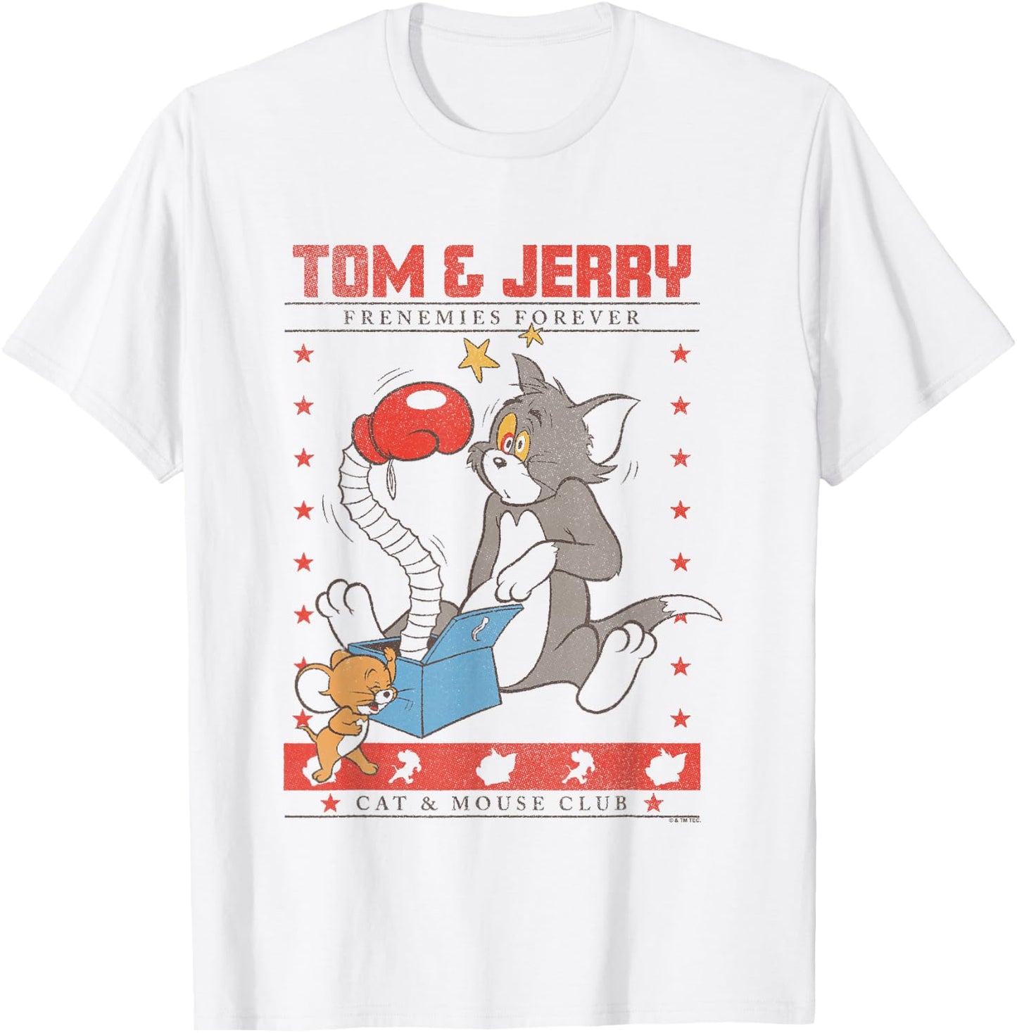 Tom and Jerry Frenemies Forever Cat & Mouse Club T-Shirt - T-Shirt | White