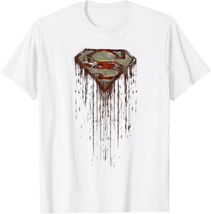 Superman Shield Drip T-Shirt - T-Shirt | White