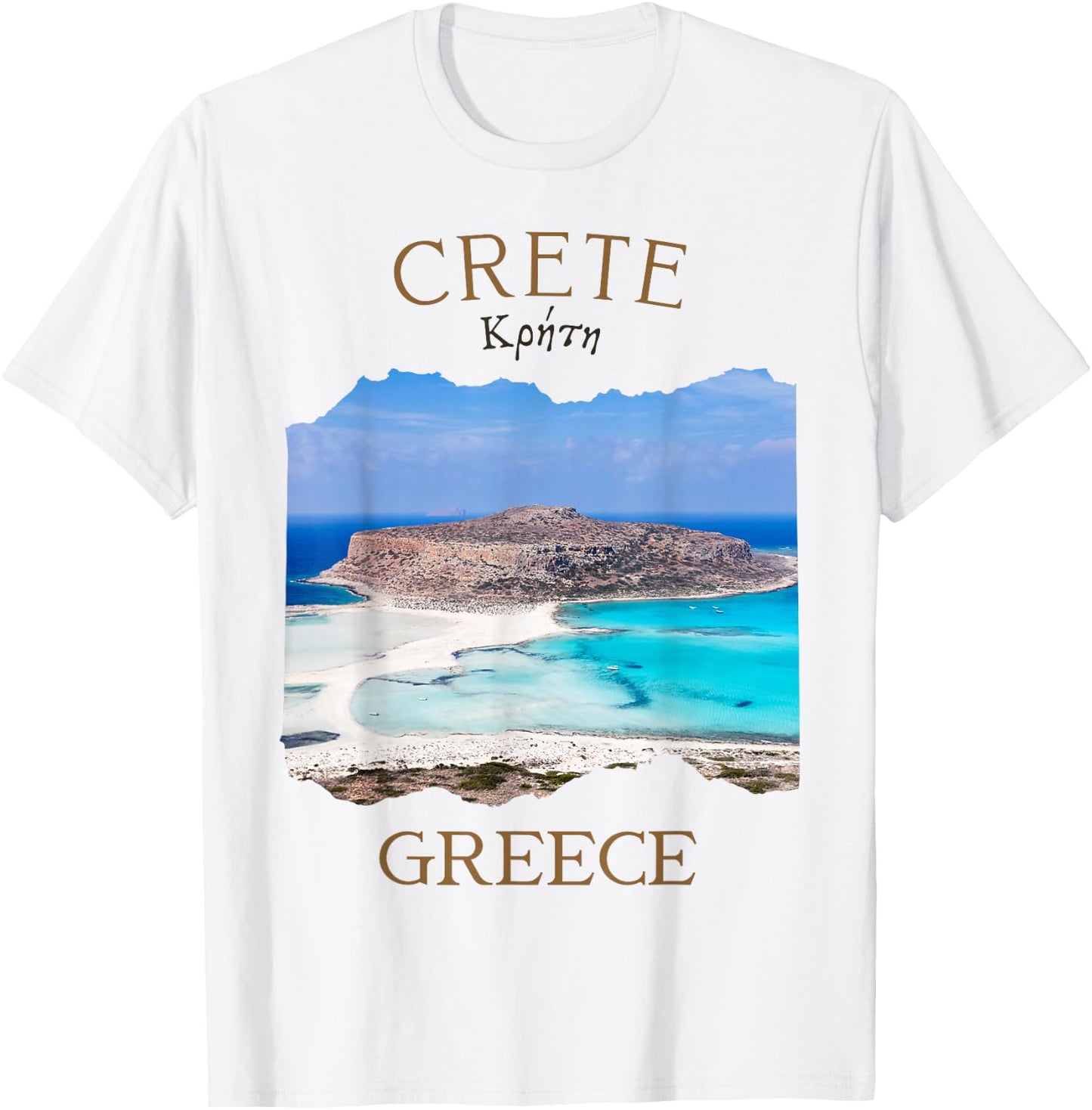Greek Island Crete Greece featuring Balos Beach in Chania T-Shirt - T-Shirt | White