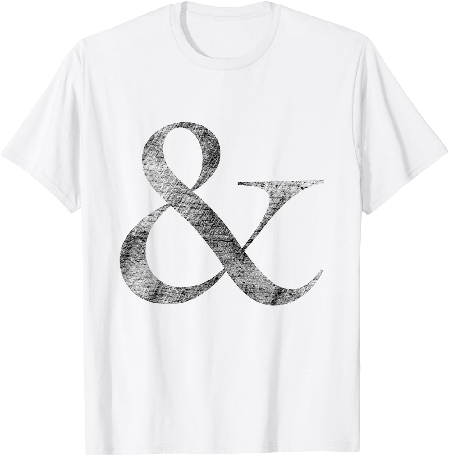 Big Medium Letterpress Style White Ampersand T-Shirt - T-Shirt | White
