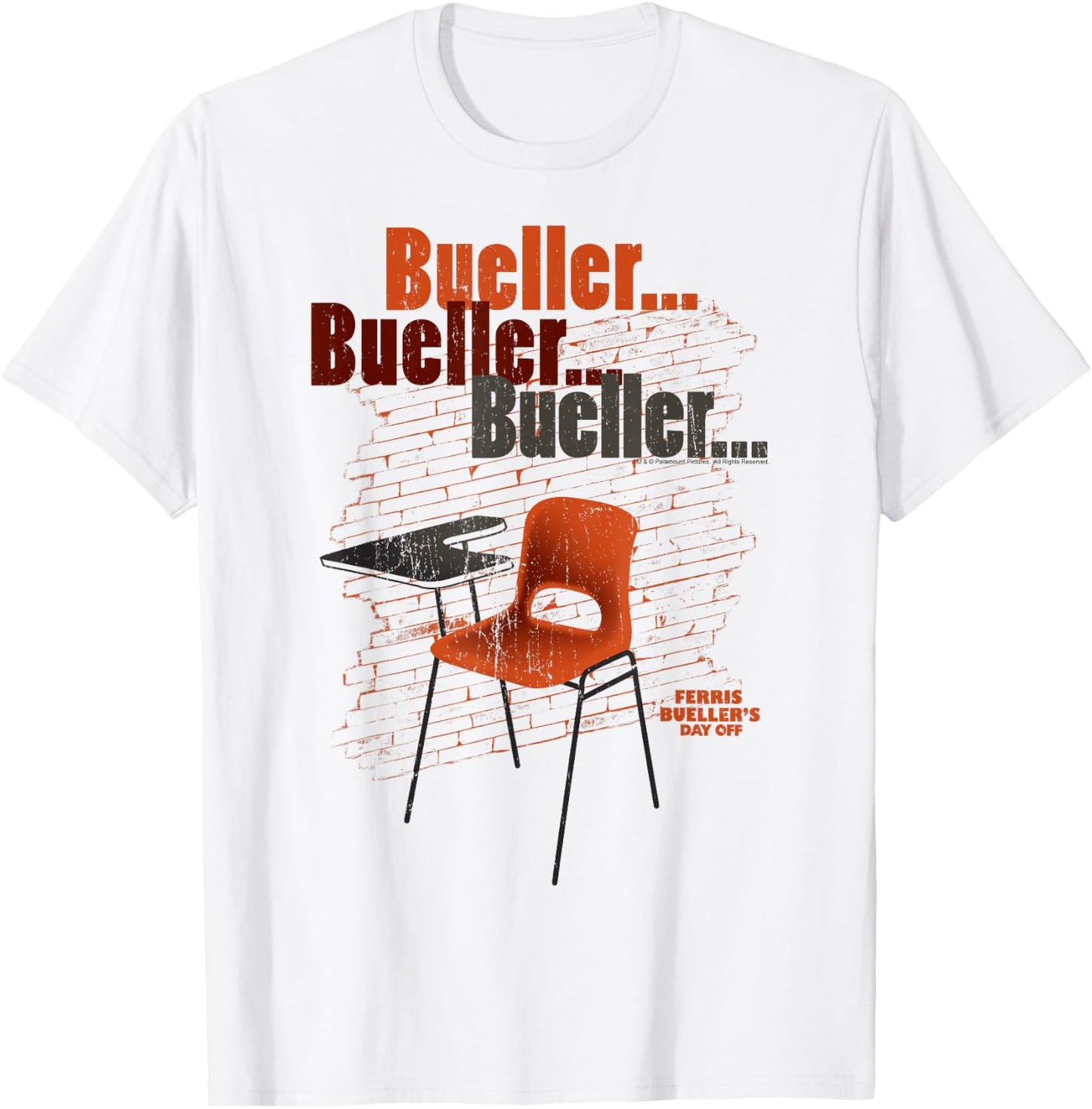 Ferris Bueller's Day Off Empty School Desk T-Shirt - T-Shirt | White