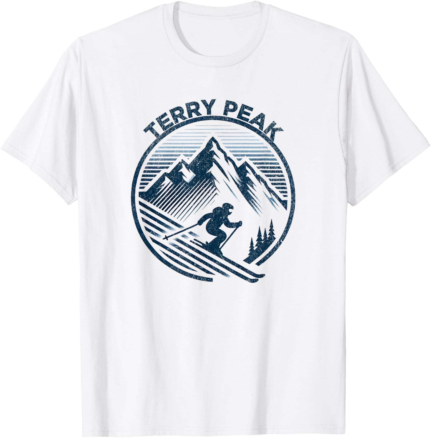 Terry Peak South Dakota Ski Resort Winter Skiing T-Shirt - T-Shirt | White