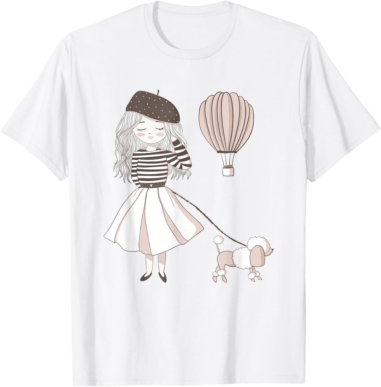 Sassy Southern Charm & Grace | Paris France | Cute French Girl & Poodle Gift T-Shirt - T-Shirt | White