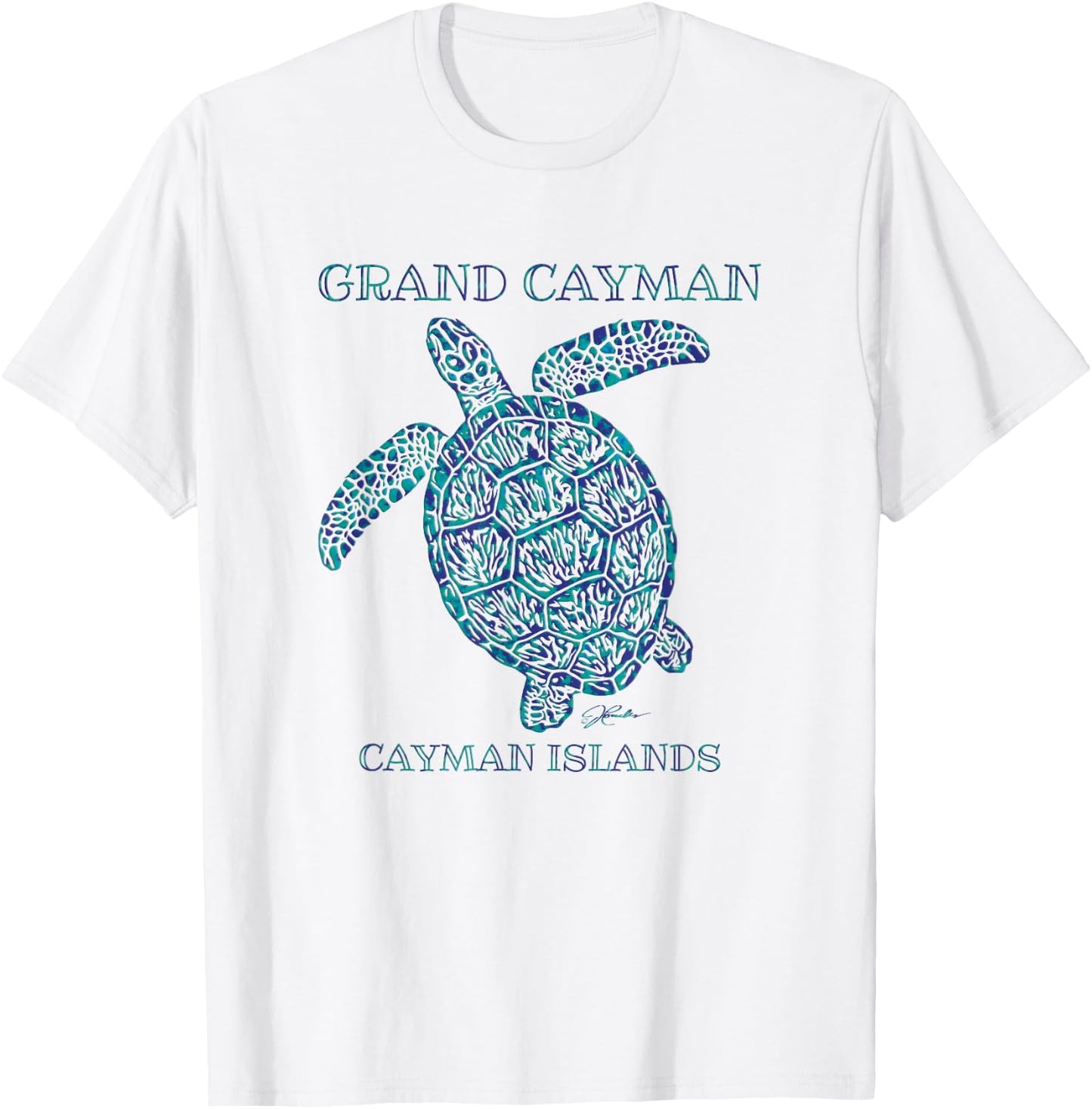 JCombs: Grand Cayman, Cayman Islands Sea Turtle T-Shirt - T-Shirt | White