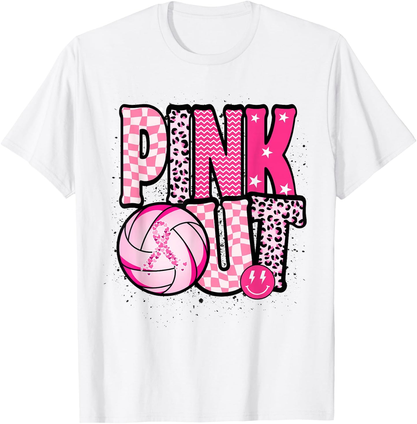 Dig For A Cure Volleyball Pink Out Breast Cancer Awareness T-Shirt - T-Shirt | White