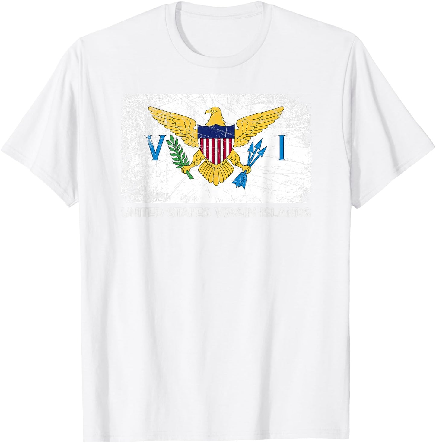 USVI Flag | Vintage Made In U.S. Virgin Islands Gift T-Shirt - T-Shirt | White
