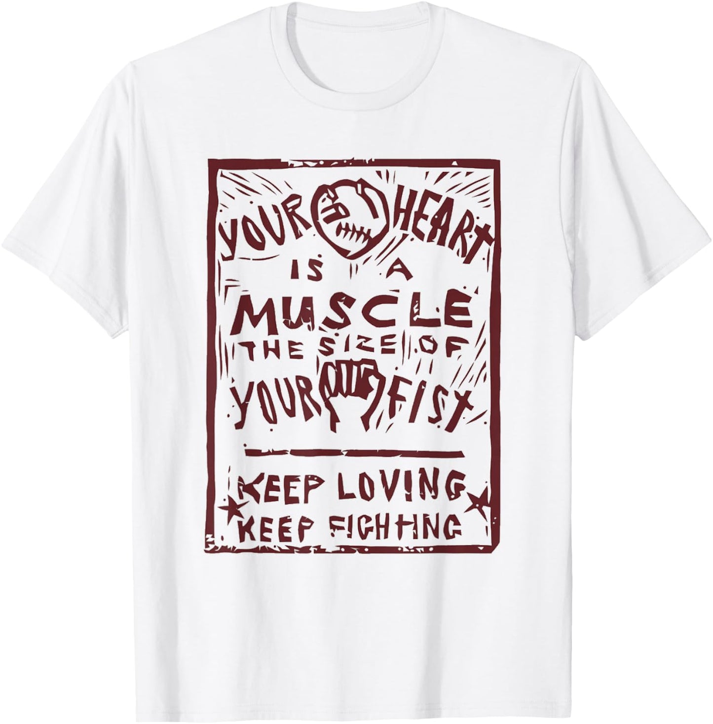 "Your heart is a muscle the size of your fist" Punk Anarchy T-Shirt - T-Shirt | White