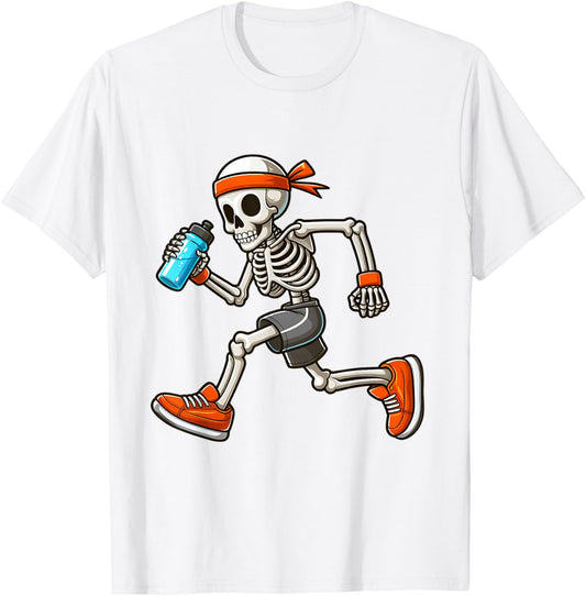 Running Skeleton Halloween Costume Spooky Runners Lover T-Shirt - T-Shirt | White