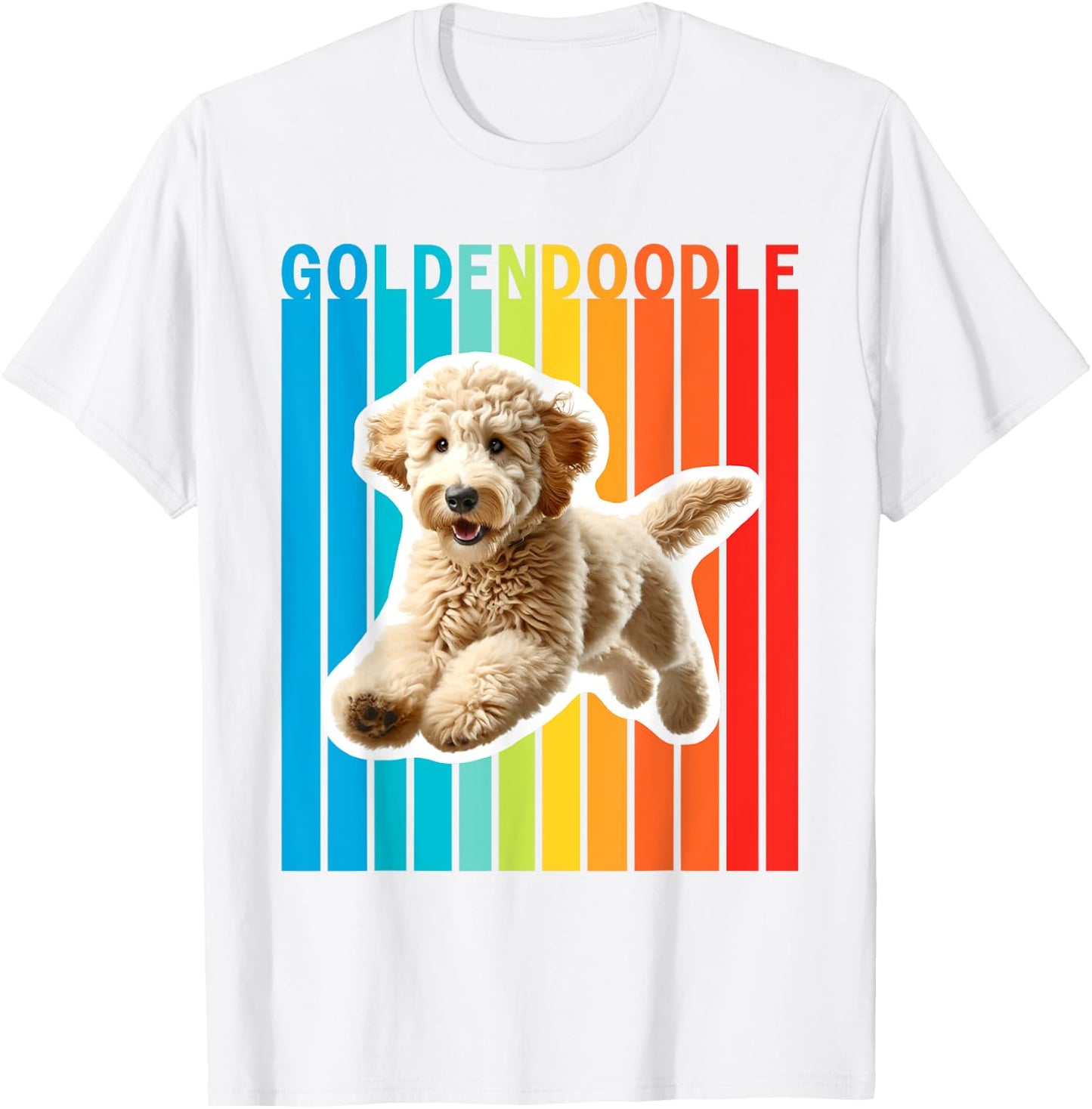 Colorful Goldendoodle T-Shirt - T-Shirt | White