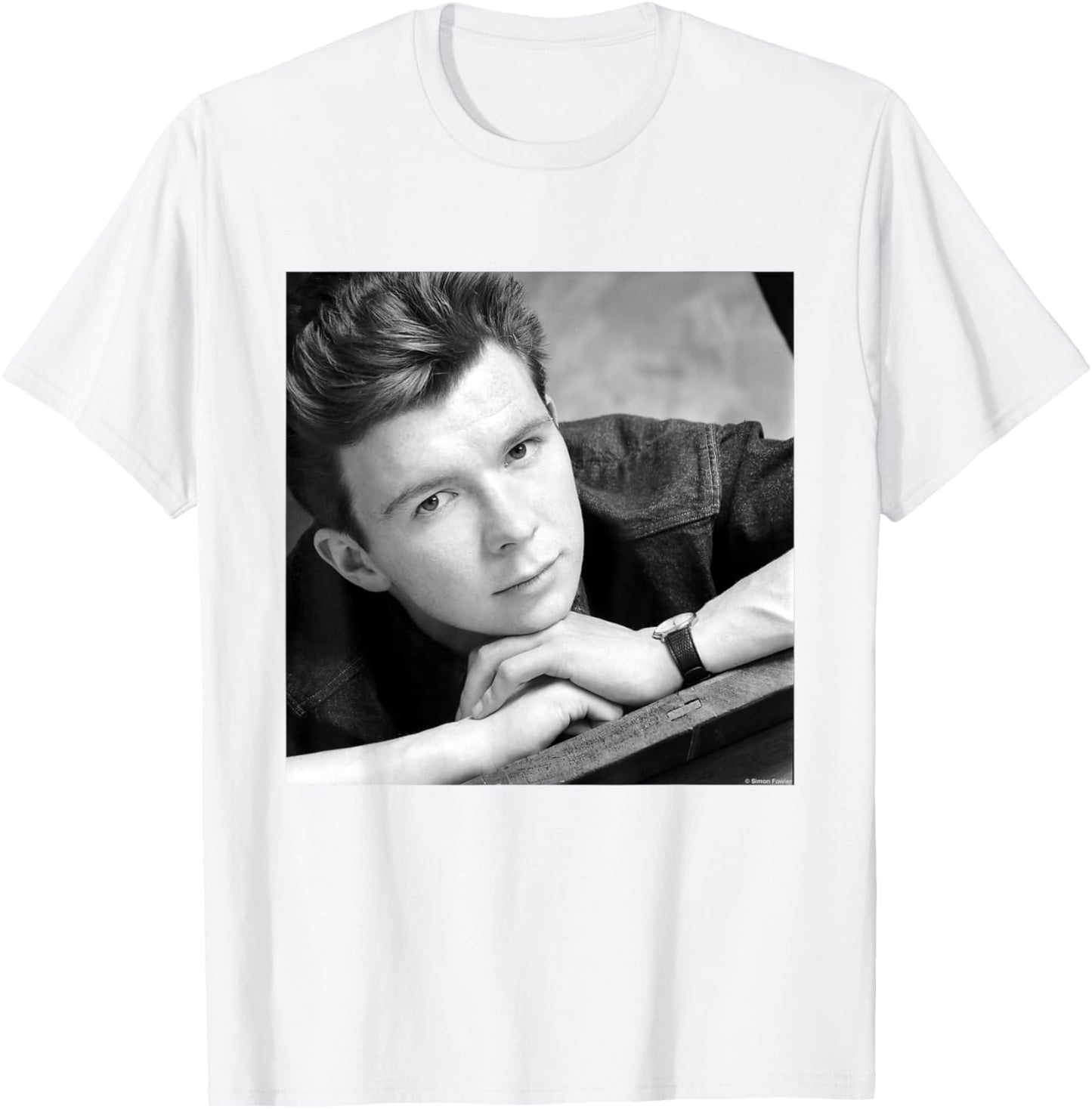 Rick Astley Never Gonna Give You Up Portrait By Simon Fowler T-Shirt - T-Shirt | White