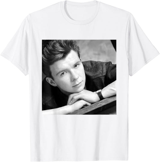 Rick Astley Never Gonna Give You Up Portrait By Simon Fowler T-Shirt - T-Shirt | White