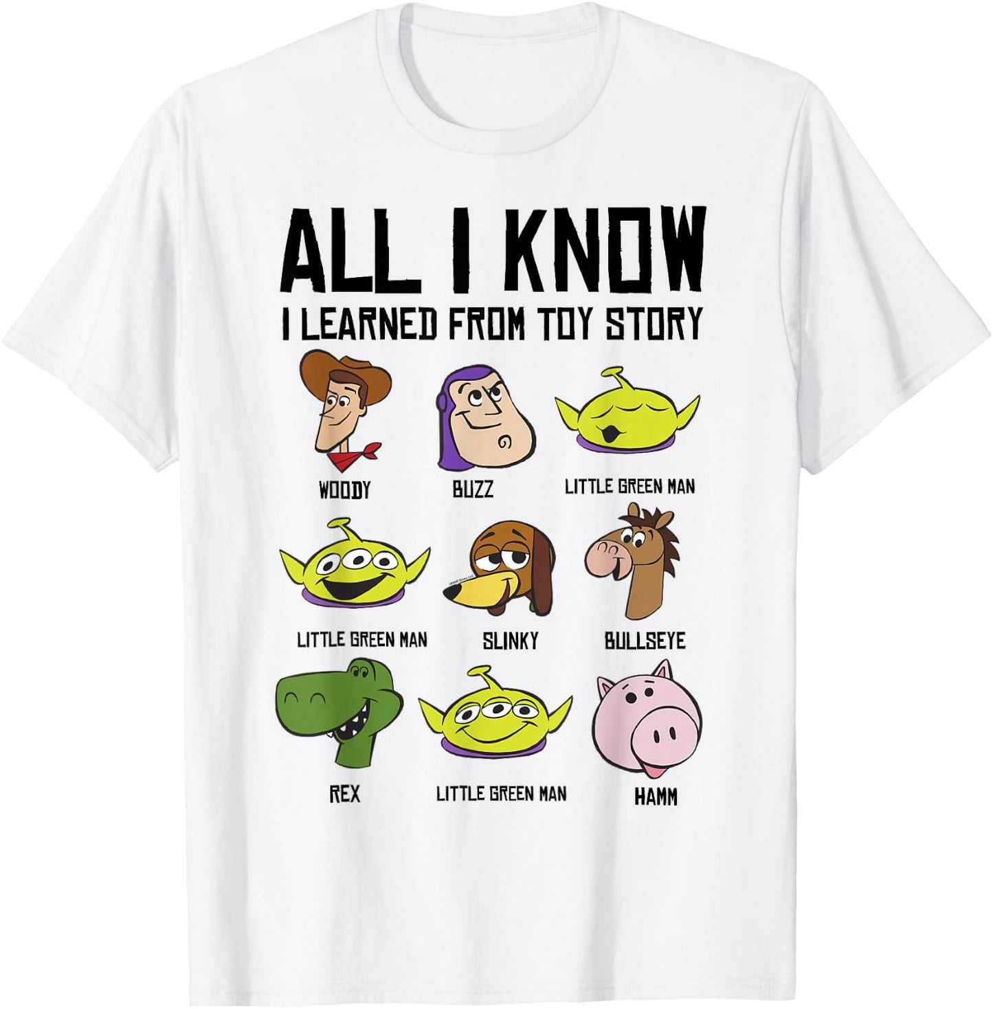 Disney Pixar Toy Story All I Know I Learned From Toy Story T-Shirt - T-Shirt | White