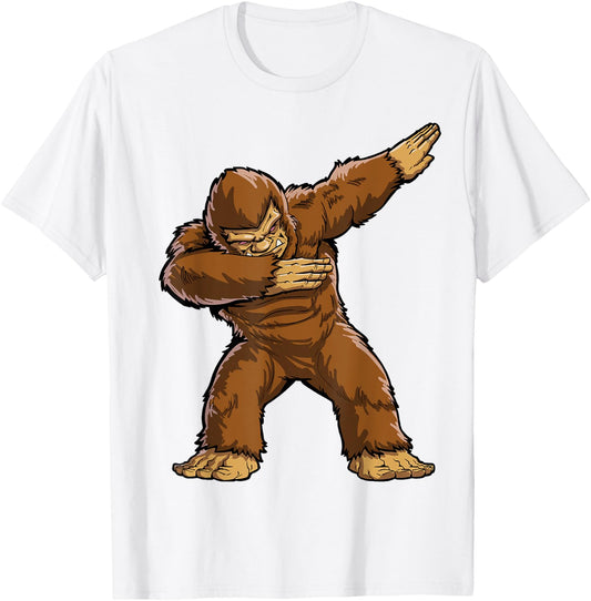 Dabbing Bigfoot Funny Sasquatch Boys Men Dab Dance Monster T-Shirt - T-Shirt | White