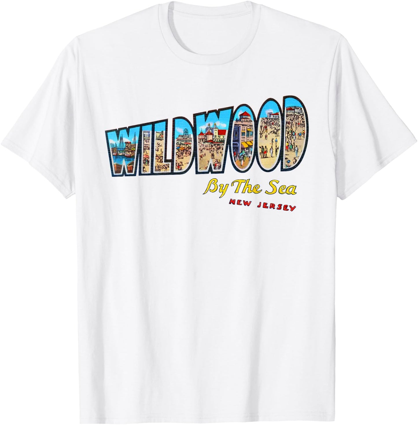 Wildwood New Jersey NJ Vintage Retro Souvenir T-Shirt - T-Shirt | White