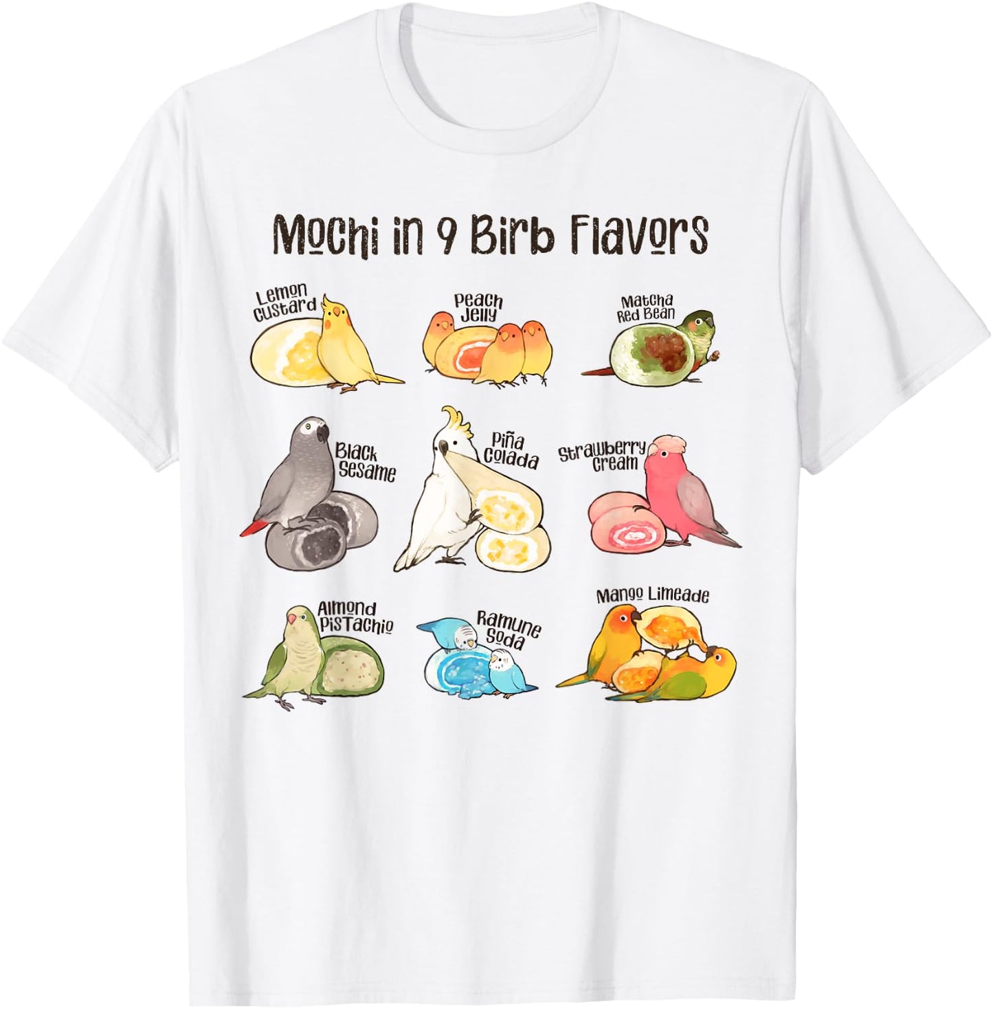 Bird Mochi T-Shirt - T-Shirt | White