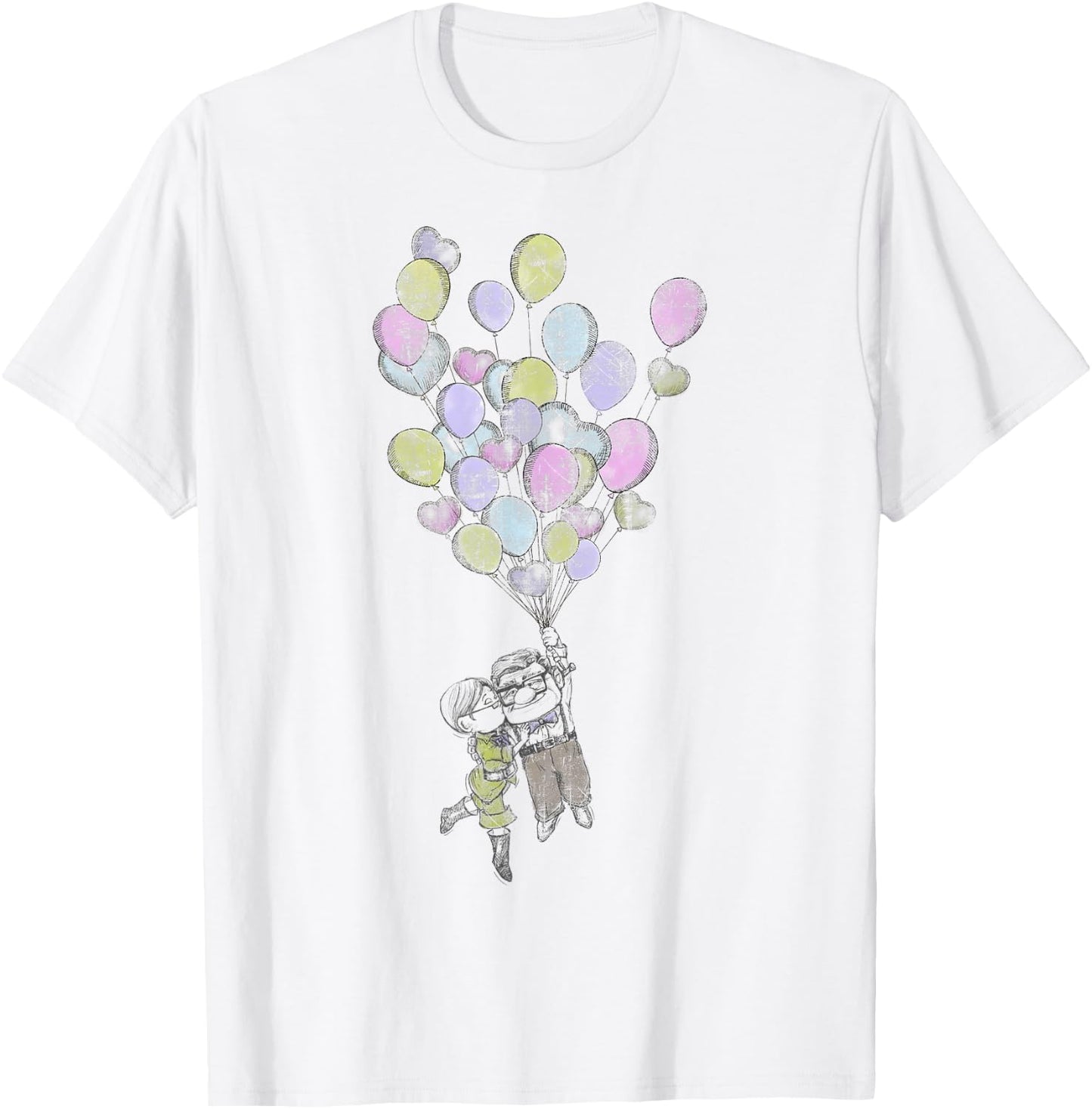 Disney Pixar Up Ellie & Carl Balloons T-Shirt - T-Shirt | White