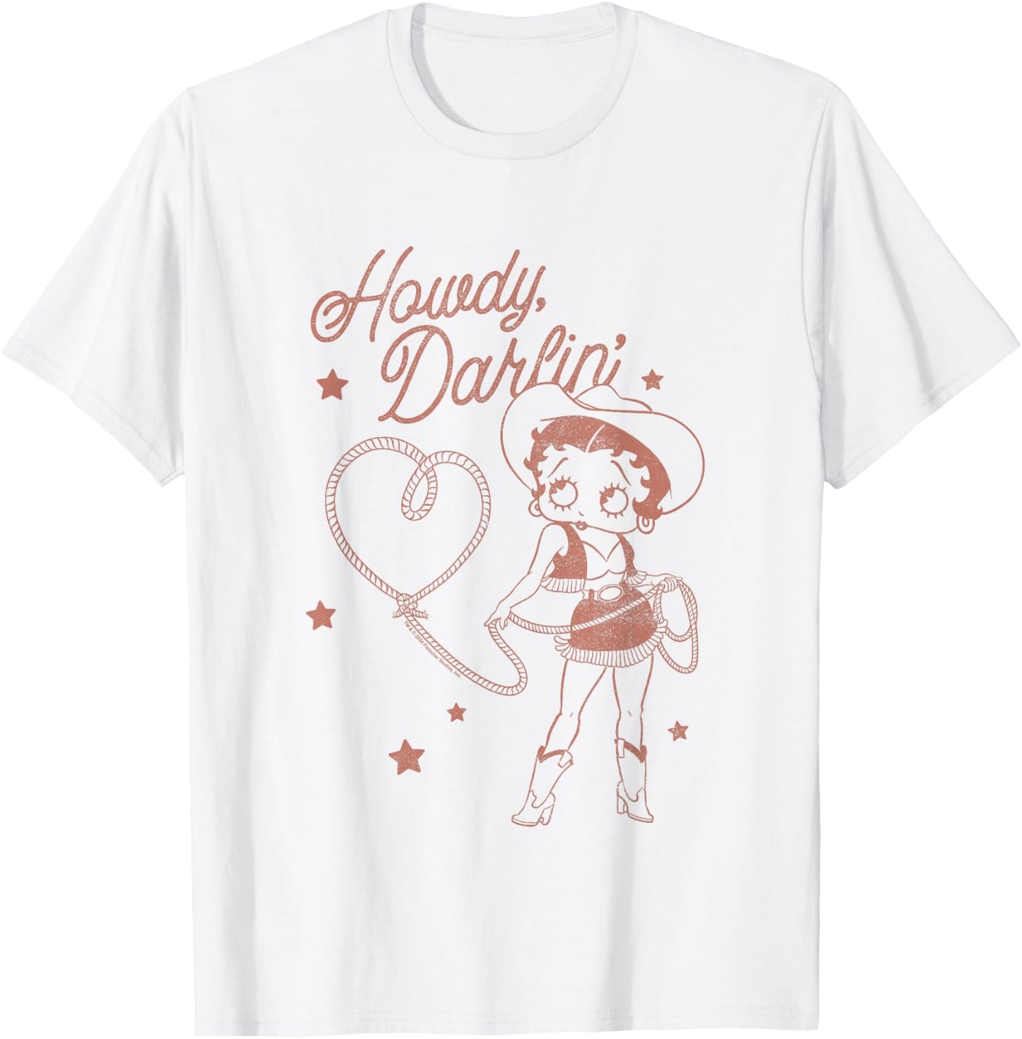 Betty Boop Howdy Darlin' Vintage Rodeo Betty T-Shirt - T-Shirt | White