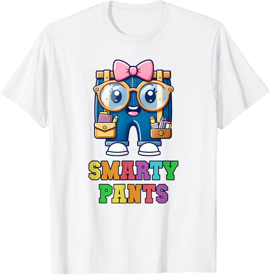 Funny Little MISS SMARTY PANTS Graduation Kids Smartie Girl T-Shirt - T-Shirt | White
