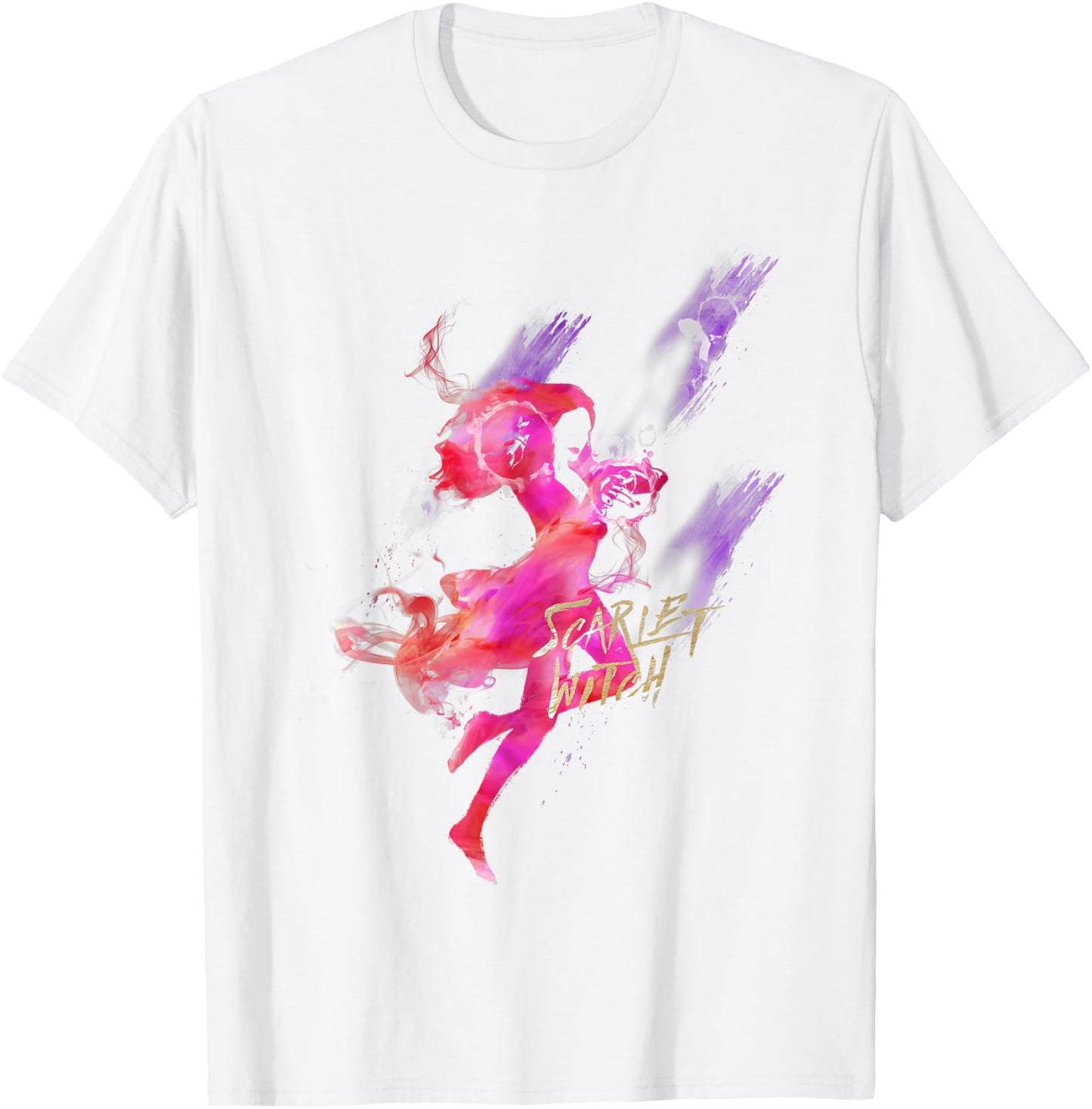 Marvel Scarlet Witch Silhouette Watercolor Poster T-Shirt - T-Shirt | White