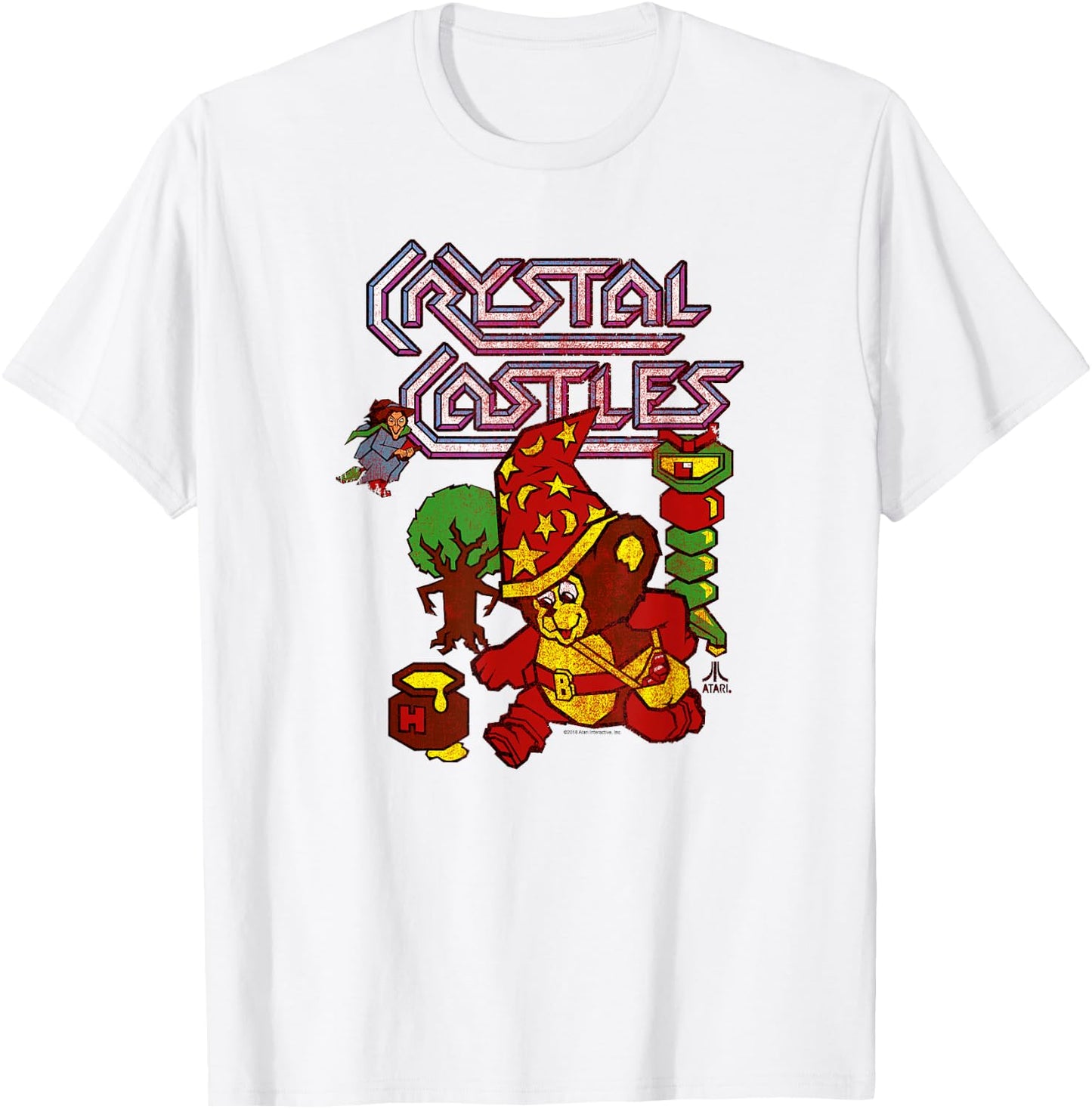 Atari Crystal Castles Bentley Bear Maze Video Game T-Shirt - T-Shirt | White