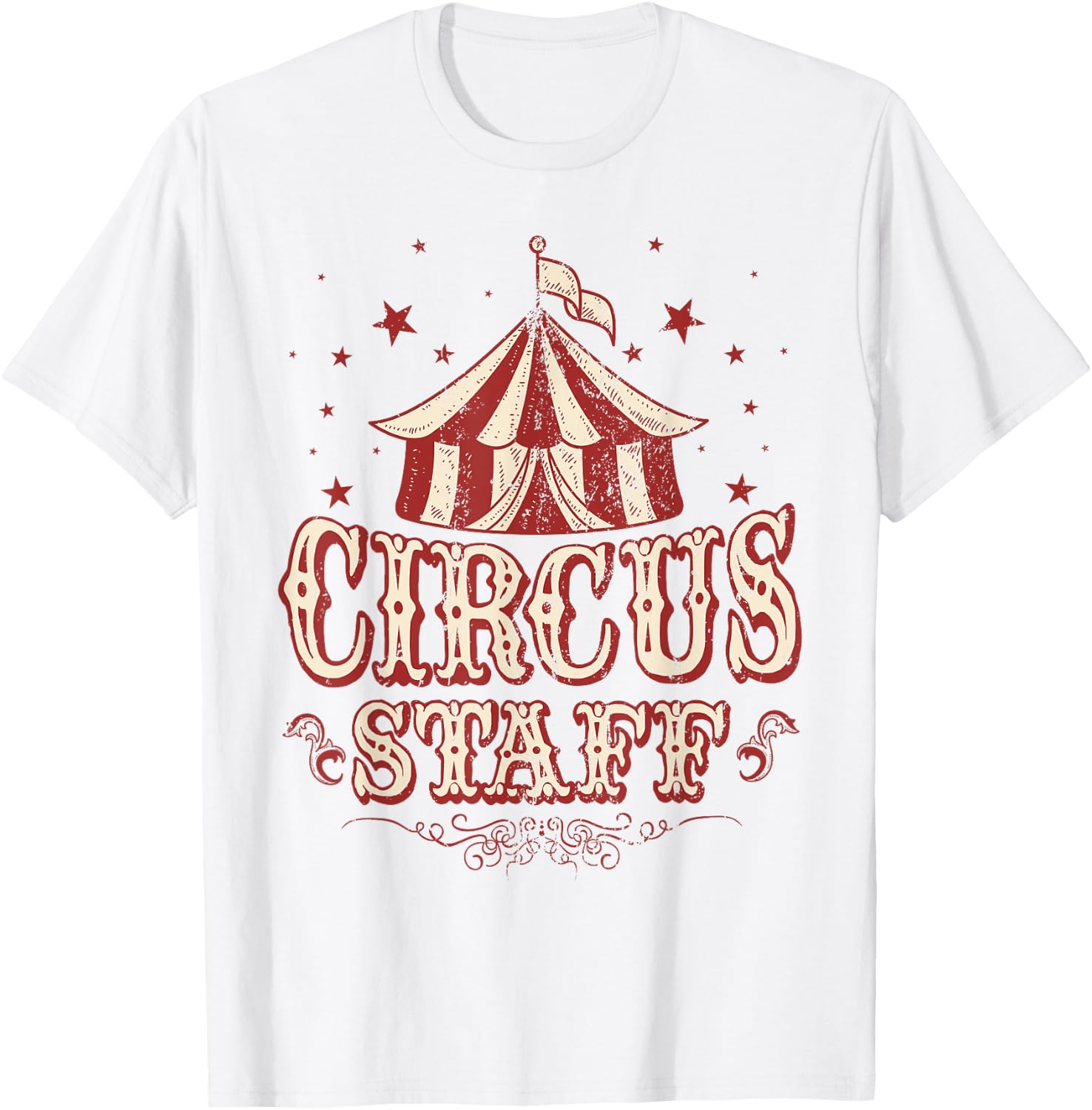 Vintage Circus Themed Birthday Party T Shirt - Circus Staff T-Shirt - T-Shirt | White