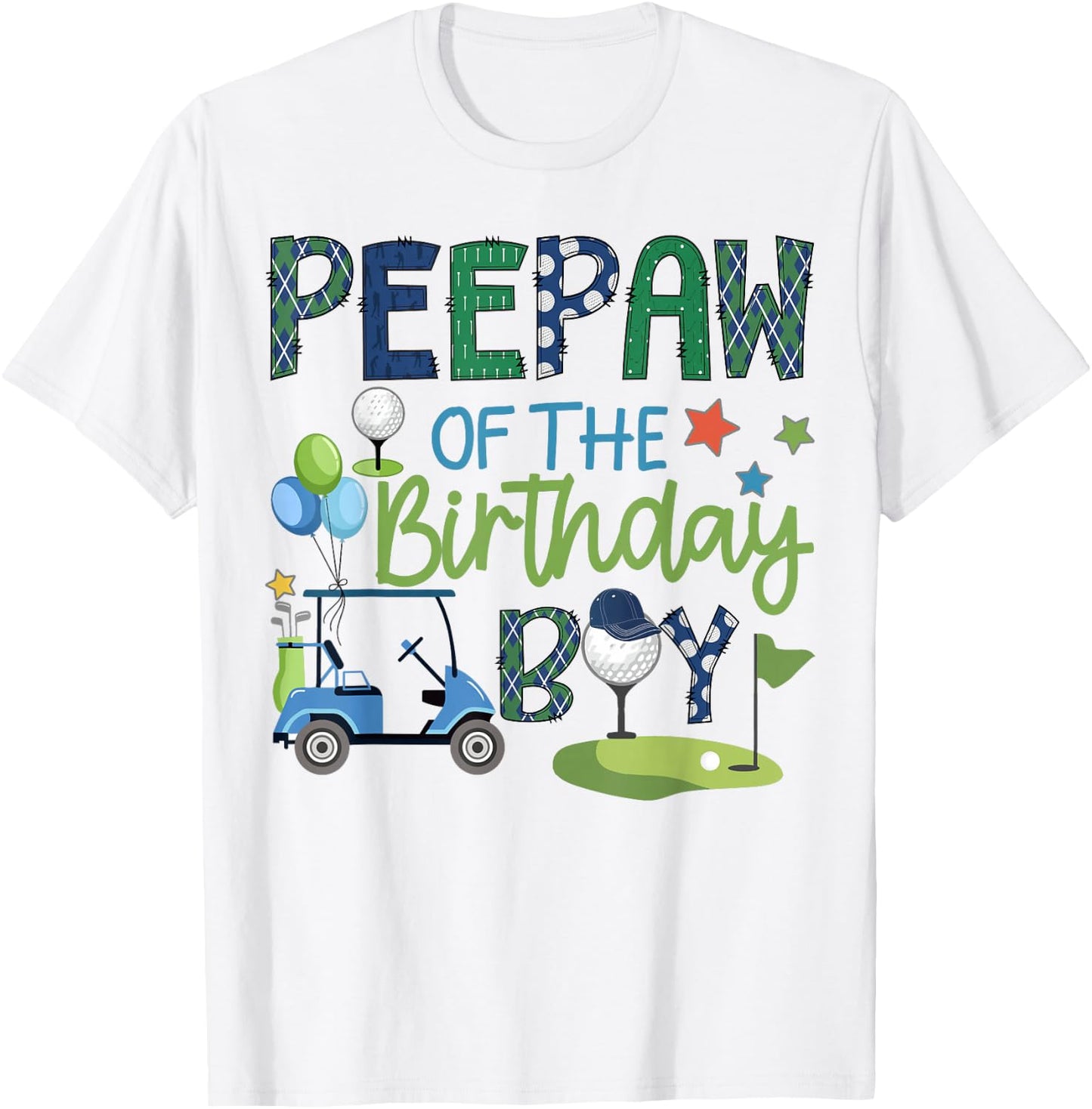 Peepaw Of The Birthday Boy Hole in One Golf Sport T-Shirt - T-Shirt | White