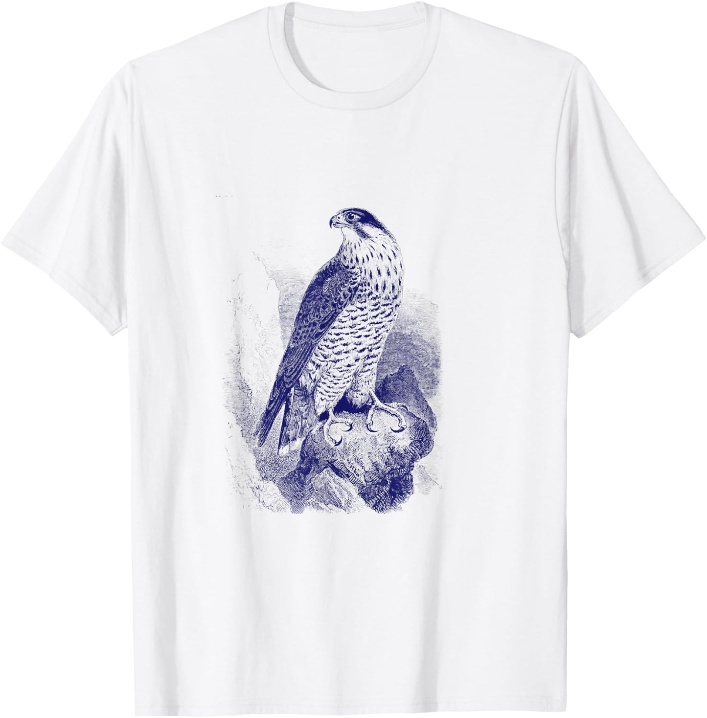 Falcon . Vintage Nature Falcon Bird T-Shirt - T-Shirt | White