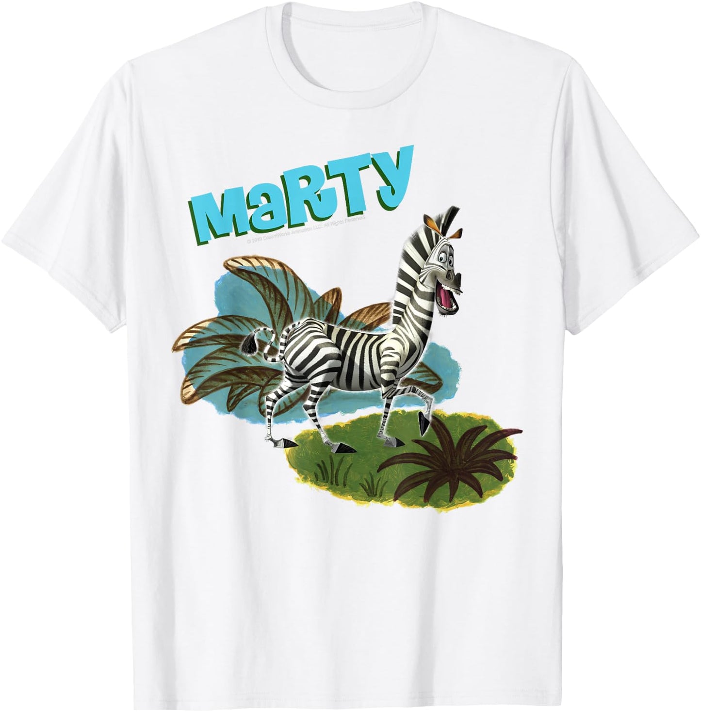 Madagascar Marty Painted Grass Poster T-Shirt - T-Shirt | White